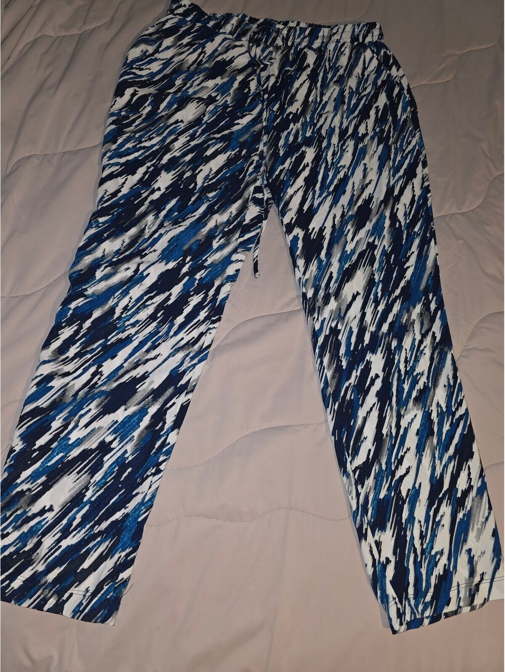 Zac & Rachel Pants Womens Large - Cropped Ankle Blue/ Black/ White